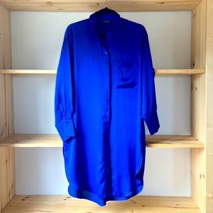Topshop Electric Blue Shirtdress